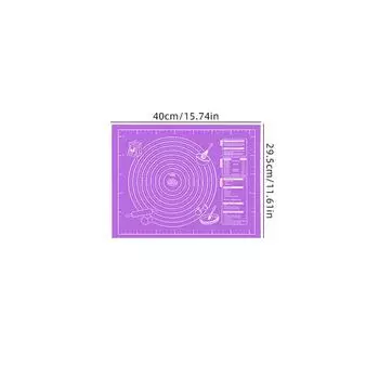 Силиконовый коврик для противня, раскатывающий тесто, помадка, коврик для выпечки, антипригарный коврик для приготовления теста с весами, кондитерские инструменты S фиолетовый