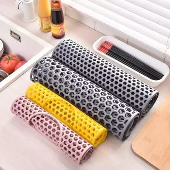 Силиконовый коврик для раковины с центральным сливом, термостойкий, гибкий, нескользящий, многоразовый