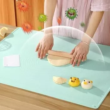 Силиконовый коврик для раскатки теста с высоким краем, большой пищевой коврик с антипригарным покрытием, кухонные принадлежности 1pc зелёный