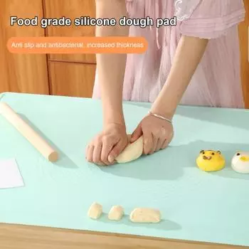 Силиконовый коврик для раскатки теста с высоким краем, большой пищевой коврик с антипригарным покрытием, кухонные принадлежности 1pc зелёный