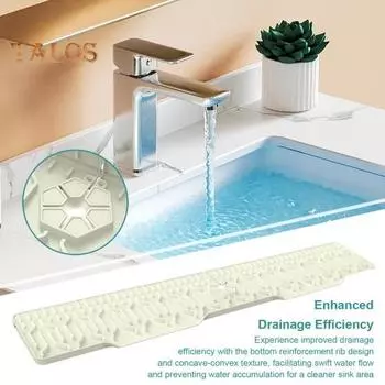 Силиконовый коврик для слива крана, складной коврик для раковины в ванной, кухонные принадлежности, коврик для слива, универсальный коврик для защиты от брызг чёрный