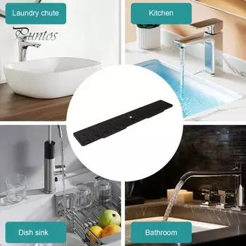 Силиконовый коврик для слива крана, складной коврик для раковины в ванной, кухонные принадлежности, коврик для слива, универсальный коврик для защиты от брызг чёрный