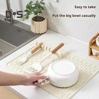 Силиконовый коврик для слива пищевой термостойкий нескользящий дизайн легко моется держатель для принадлежностей для барбекю кухонный органайзер коврик для принадлежностей серый