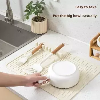 Силиконовый коврик для слива пищевой термостойкий нескользящий дизайн легко моется держатель для принадлежностей для барбекю кухонный органайзер коврик для принадлежностей серый