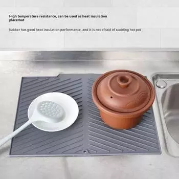 Силиконовый коврик для слива воды для кухонной стойки, нескользящий, термостойкий, для сушки посуды