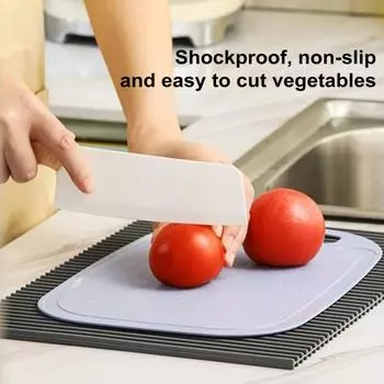 Силиконовый коврик для слива воды на кухонной стойке, легко моющийся коврик для сушки посуды, быстросохнущий складной коврик для кастрюли, нескользящий термостойкий коврик для раковины L темно-серого