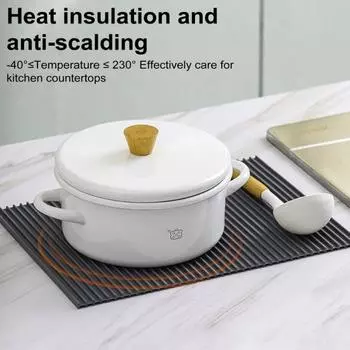 Силиконовый коврик для слива воды на кухонной стойке, легко моющийся коврик для сушки посуды L темно-серого