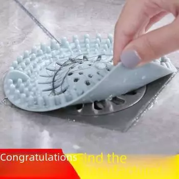 Силиконовый коврик для стока воды: Фильтр для волос в ванной и на кухне, антизасорение, герметичность Random colors