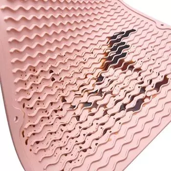 Силиконовый коврик для сушки посуды, 40 x 30 см — коврик для сушки большой посуды, коврик для столешницы, коврик для сушки посуды, коврик для раковины, большая силиконовая подставка розовый