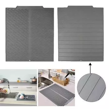 Силиконовый коврик для сушки посуды, коврик для сушки посуды, складной коврик для сушки, большой коврик для сушки, экологически чистый коврик для сушки, термостойкий горшок S