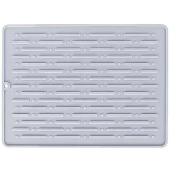 Силиконовый коврик для сушки посуды Нескользящий Коврик для сушки бутылок из-под газировки Кухонные аксессуары Серый(4-отверстие для слива