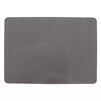 Силиконовый коврик для сушки посуды, термостойкий, для горячих кастрюль и сковородок, кухонный коврик для сушки с широким рельефным бортиком, коврик для циркуляции воздуха на столешницу коричневый