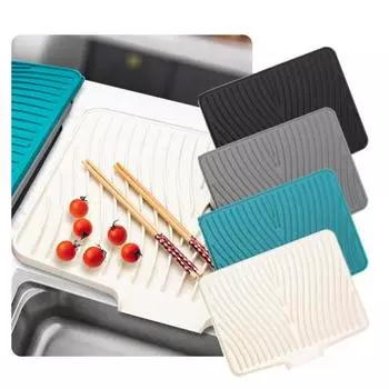 Силиконовый коврик для сушки посуды, термостойкий коврик для слива, коврик для раковины на кухонной стойке, быстросохнущий коврик для посуды, многофункциональный коврик для посуды белый