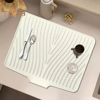 Силиконовый коврик для сушки посуды, термостойкий коврик для слива, коврик для раковины на кухонной стойке, быстросохнущий коврик для посуды, многофункциональный коврик для посуды серый