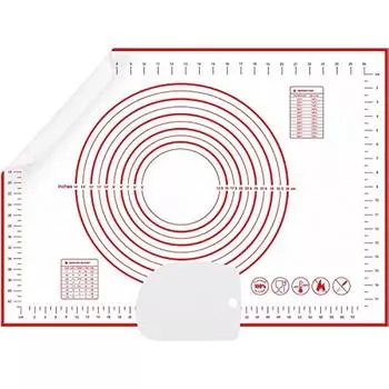 Силиконовый коврик для теста, большой 70 х 50 см, силиконовый коврик для теста с антипригарным покрытием и размерами. Кондитерский коврик с резаком для пиццы, макарон, макарон. 20x20x3cm