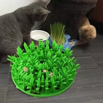 Силиконовый коврик для травы для кошек и собак, противоскользящий, для медленной кормушки для домашних животных, трава