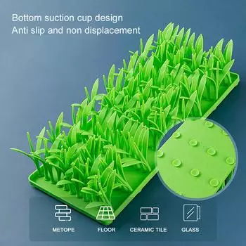 Силиконовый коврик для травы для кошек, многофункциональные игрушки для снятия беспокойства у собак, прочная присоска, игрушка для обучения кормлению собак, товары для домашних животных светло-зеленый