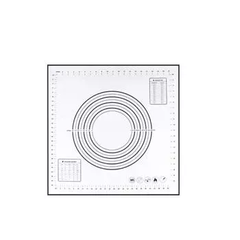 Силиконовый коврик для выпечки Антипригарный коврик для раскатывания теста с измерительными отметками Жаростойкий коврик для приготовления печенья, мастики Толстый коврик для выпечки S чёрный