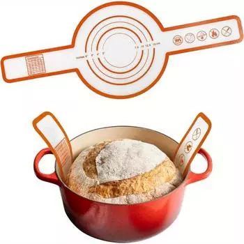 Силиконовый коврик для выпечки для голландской духовки, силиконовая стропа для хлеба с длинными ручками, многоразовые принадлежности для выпечки хлеба на закваске красный