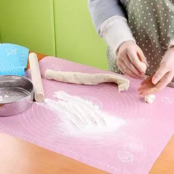 Силиконовый коврик для выпечки, раскатывания муки, коврик для раскатывания теста, коврик для замешивания теста, формочки для выпечки синий