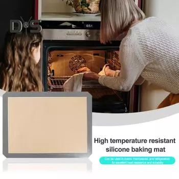 Силиконовый коврик для выпечки с антипригарным покрытием, многоразовый противень для духовки, пищевые силиконовые коврики для выпечки печенья, макарон, хлеба чёрный