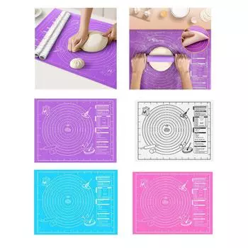 Силиконовый коврик для выпечки Силиконовый коврик для теста Нескользящий термостойкий кухонный коврик Силиконовая текстура для готовки и выпечки S синий