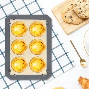 Силиконовый коврик для выпечки Yousheng для духовки, антипригарный термостойкий силиконовый легко очищаемый многоразовый противень для печенья, миндального печенья, хлеба S серый