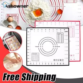 Силиконовый коврик для замешивания теста Коврик для выпечки Пицца Тестомес для торта Кондитерская кухня Приготовление гриля Гаджеты для выпечки Настольные коврики Противень 29 x 26cm Red