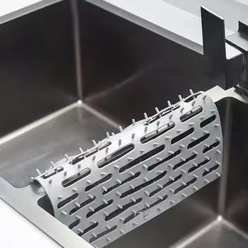 Силиконовый коврик для защиты разделителя раковины, седловидный коврик для кухонной раковины, термостойкий нескользящий коврик для сушки посуды, быстрый слив серый