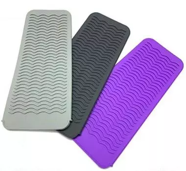 силиконовый коврик для завивки волос, удобный для переноски в путешествиях, инструмент для горячей укладки, термостойкий чехол, выпрямитель, утюжок, 2-сторонний, дорожный, коврик, aja-351 фиолетовый