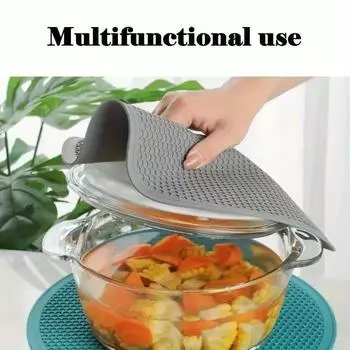 Силиконовый коврик под кастрюлю, большие силиконовые сотовые салфетки, бытовые кухонные силикагелевые дренажные коврики, теплоизоляция столовых приборов S&Round серый