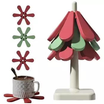 Силиконовый коврик под рождественскую елку, изоляционная прокладка, набор подставок в форме дерева, подставка под чайник, горячие горшки, подставки под тарелки на Хэллоуин, стол A4