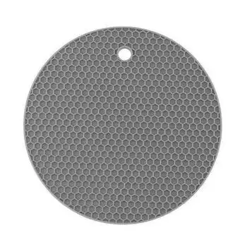 Силиконовый коврик против ожогов, подставка для кастрюли, защита столешницы бытовой кухни, термостойкий, противоскользящий, круглый силиконовый коврик L