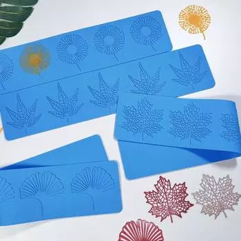 Силиконовый коврик с листьями гинкго и кружевом, силиконовая форма для сахарной глазури, домашняя страница Style D