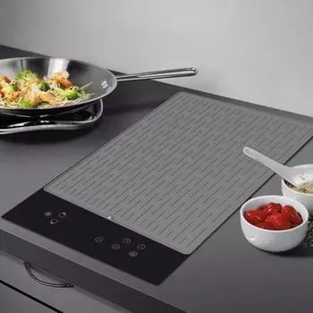 Силиконовый коврик Yousheng для стеклянной плиты, устойчивый к ожогам, сушильный коврик для кухни, защитный коврик для стеклянной плиты, очень большой защитный коврик для плиты серый