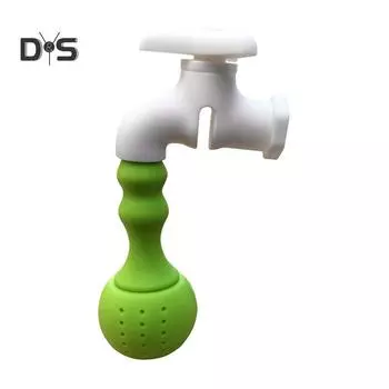 Силиконовый кран для заварки чая, сито для листьев, фильтр, диффузор, инструмент для питья зелёный