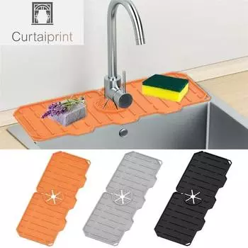 Силиконовый кухонный коврик для смесителя для раковины, губка, сливная стойка, складной коврик для раковины, уловитель брызг для крана, защитный коврик для столешницы в ванной комнате оранжевый