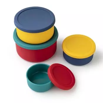 Силиконовый ланч-бокс для овощей, фруктов, салата, сохраняющий свежесть, миска с герметичной крышкой, контейнер для хранения еды для пикника и кемпинга Bento 250ml зелёный