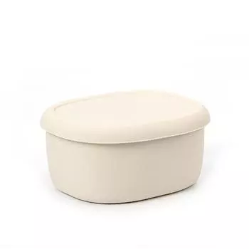 Силиконовый ланч-бокс, герметичный, штабелируемый ланч-бокс с крышкой для вечеринки, свадьбы, мероприятия, путешествия, бенто-бокс S бежевый