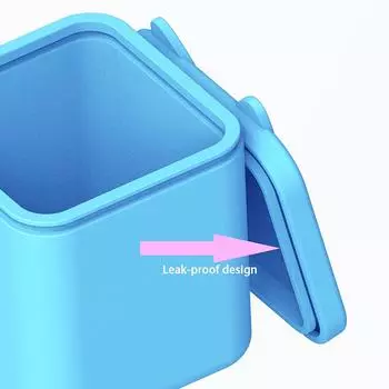 Силиконовый ланч-бокс, разделитель для соуса, чашка с крышкой, квадратная маленькая коробка для хранения приправ, антипригарный контейнер, крышка для еды Bento розовый