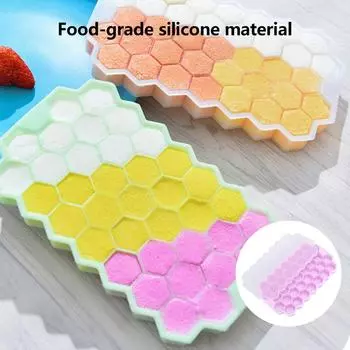Силиконовый лоток для кубиков льда 37 решеток Гребнеобразная форма для льда с крышкой Кухонная утварь Форма для кубиков льда Форма для льда Кухонная форма