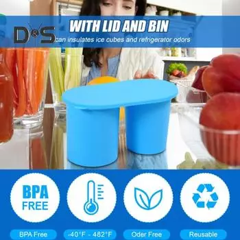Силиконовый лоток для кубиков льда для стакана с крышкой. Герметичная форма для льда. Легко чистится. Универсальная машина для приготовления кубиков льда на 20/30/40 унций. небесно-голубой