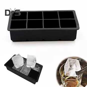 Силиконовый лоток для кубиков льда Легко чистится Удобный лоток для льда для виски, чая, кофе чёрный