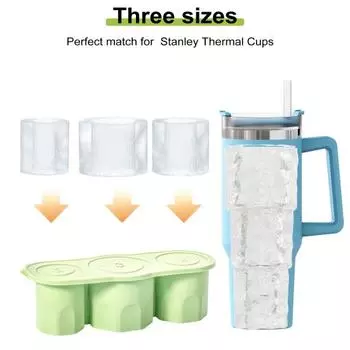 Силиконовый лоток для кубиков льда с крышкой для стакана на 20–40 унций, полый цилиндр, форма для льда, легкосъемный многоразовый льдогенератор для охлаждения виски, коктейлей, напитков светло-зеленый