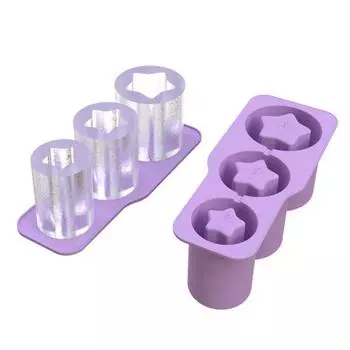 Силиконовый лоток для кубиков льда с крышкой для чашки на 20-40 унций Уникальный полый цилиндр Форма для льда Многоразовая машина для изготовления кубиков льда для коктейлей Виски Напитки Кофе синий