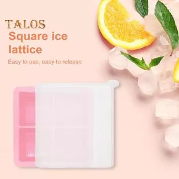 Силиконовый лоток для кубиков льда с крышкой, гибкая легкосъемная квадратная форма для льда для виски, коктейлей, супов, соусов чёрный