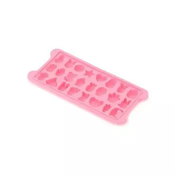 Силиконовый лоток для кубиков льда с крышкой, 24 сетки, без бисфенола-А, прозрачная пыленепроницаемая форма для льда, без запаха розовый