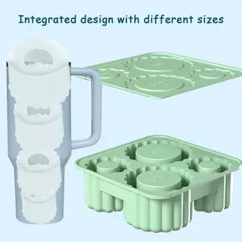 Силиконовый лоток для кубиков льда с крышкой для стакана объемом 20-40 унций, легко вращающиеся формы для кубиков льда, герметичный, не содержащий бисфенол-А, генератор льда для напитков белый