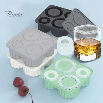 Силиконовый лоток для кубиков льда с крышкой для стакана объемом 20-40 унций, легко вращающиеся формы для кубиков льда, герметичный, не содержащий бисфенол-А, генератор льда для напитков