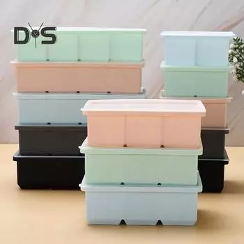 Силиконовый лоток для кубиков льда, сделай сам, прозрачная крышка, утолщенный промежуточный слой, 4/6/8, сетки, инструмент для изготовления кубиков льда, кухонные принадлежности 4Grid синий